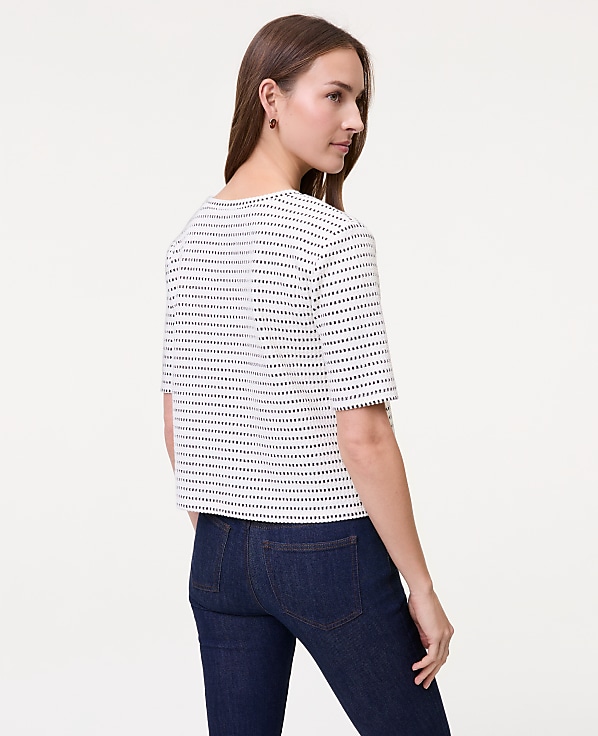 Weekend Striped Crew Neck Top