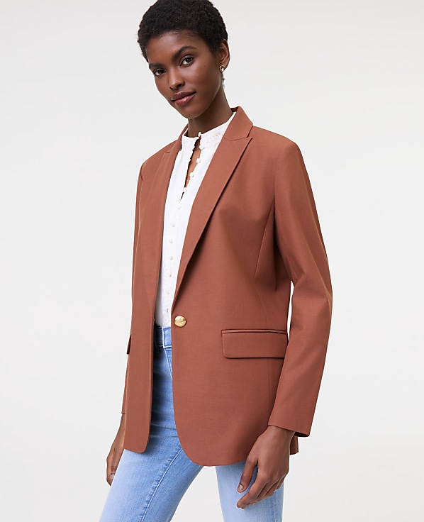 The Longline Blazer in Bi-Stretch Twill