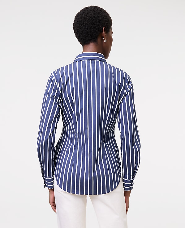 Striped Tie Waist Button Down Shirt