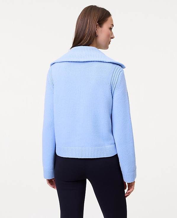 Weekend Contrast Stitch Sweater Jacket