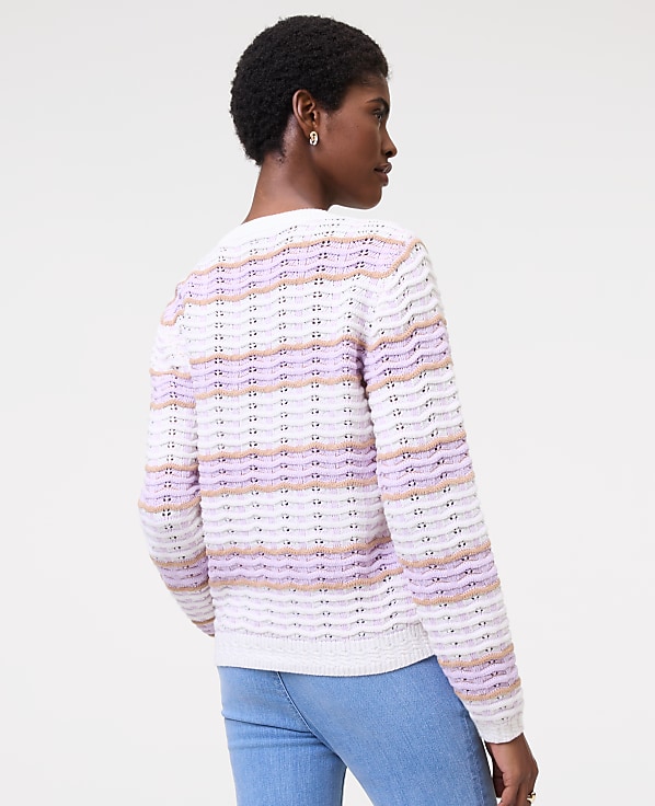 Textured Stitch Striped Sweater