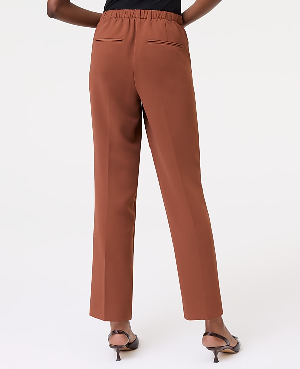 The Petite Relaxed Ankle Pant in Textured Crepe