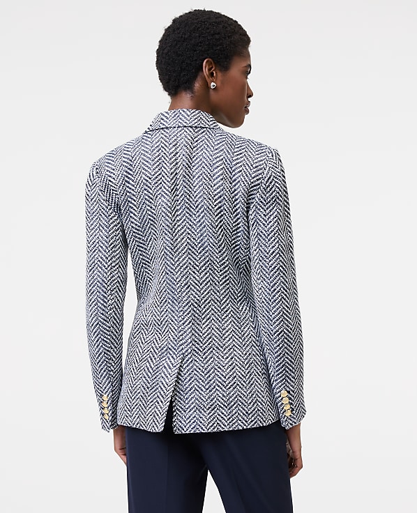 The Petite Greenwich Blazer in Herringbone Tweed