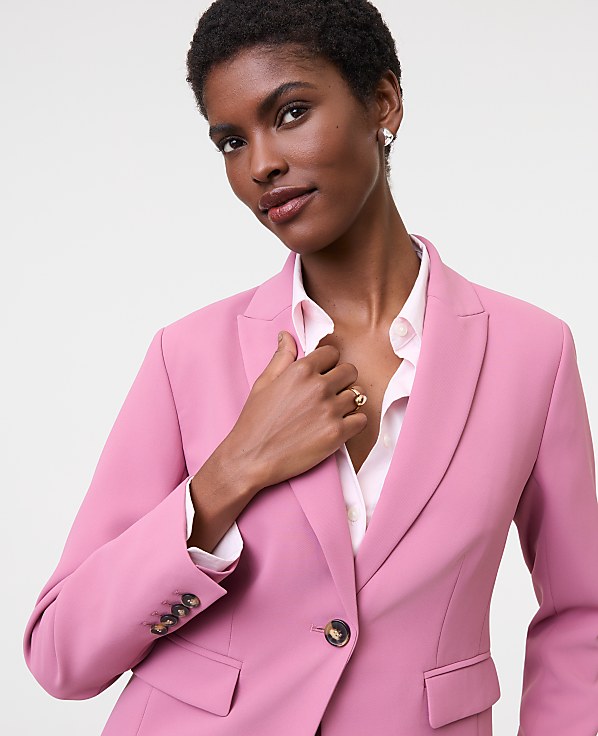 The Shorter Single Button Blazer in Fluid Crepe