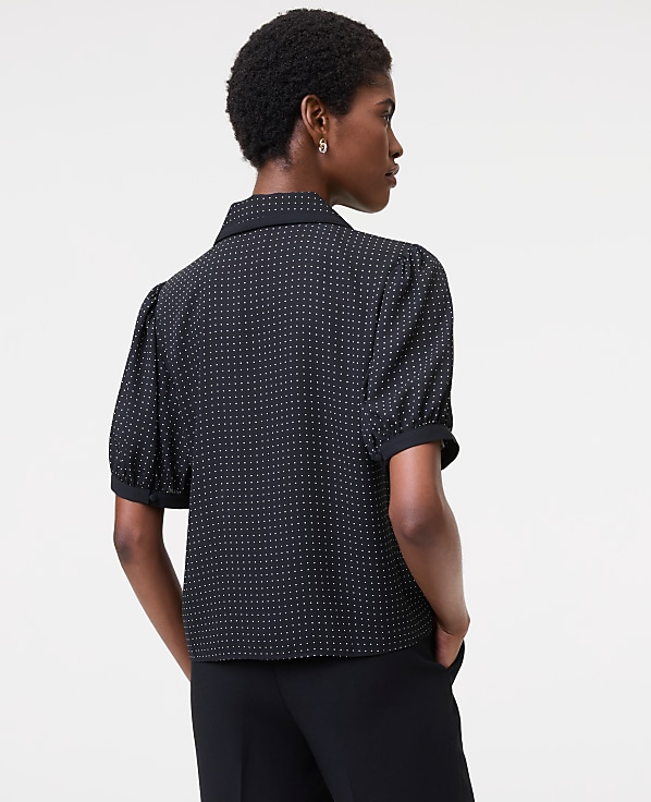 Dotted Puff Sleeve Blouse