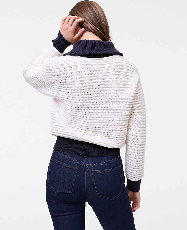 Weekend Striped Half-Zip Sweater