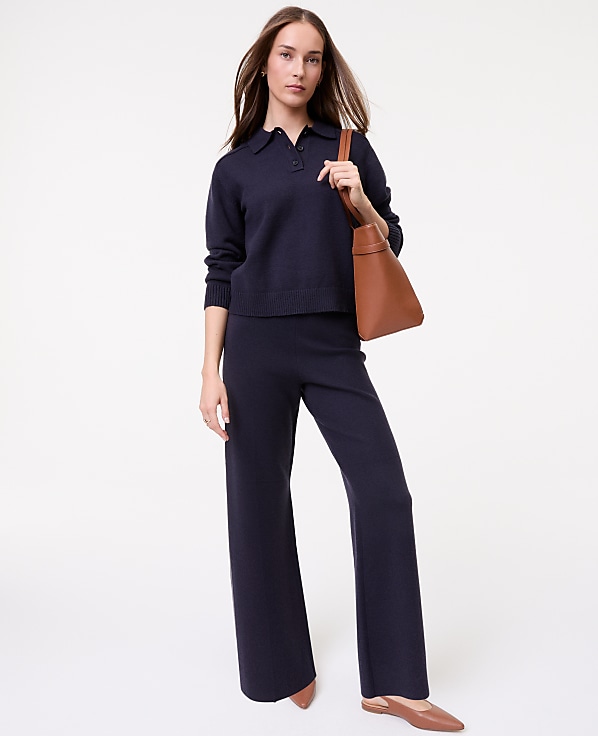 Petite Weekend Easy Fit Wide-Leg Sweater Pant