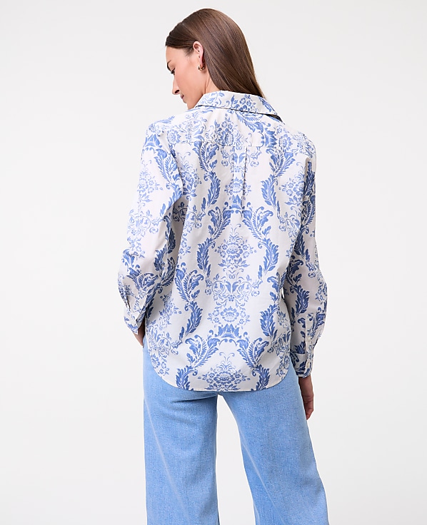 Petite Weekend Toile Relaxed Perfect Shirt