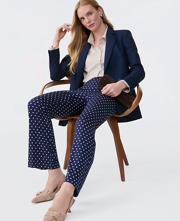 The Petite Dotted Knit Ankle Pant
