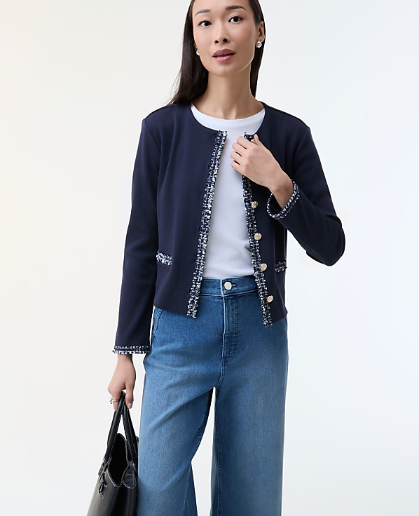 Petite Denim Trim Jacket