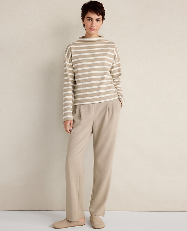 Haven Well Within Organic Cotton Funnel Neck Striped Pullover