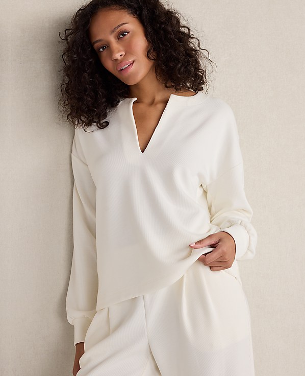 Haven Well Within Double Knit Split Neck Top