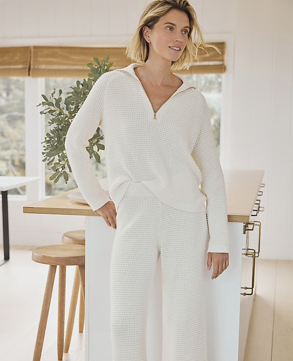 Haven Well Within Organic Cotton Cashmere Waffle Wide Leg Pants
