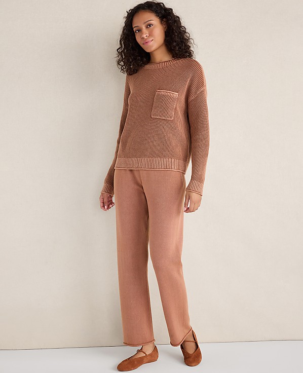 Haven Well Wthin Cotton Shaker Stitch Pocket Crewneck