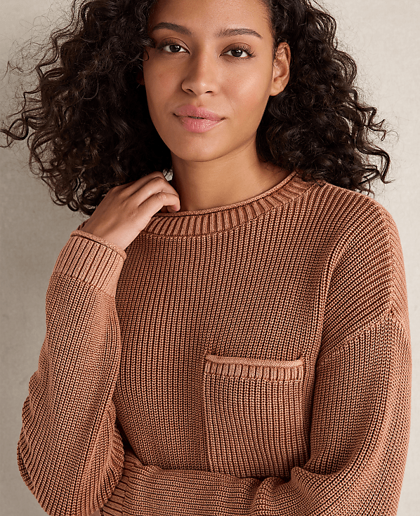 Haven Well Wthin Cotton Shaker Stitch Pocket Crewneck