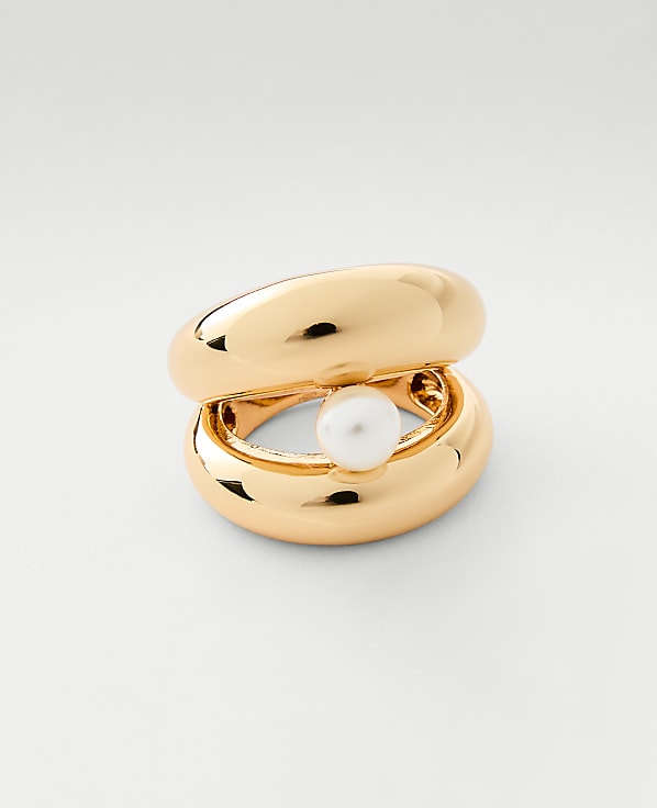 Pearl Double Metal Ring