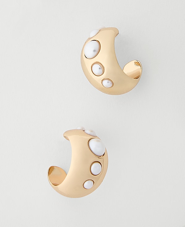 Pearl Bubble Hoop Earrings