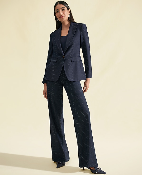 The Dotted Wide-Leg Flare Trouser