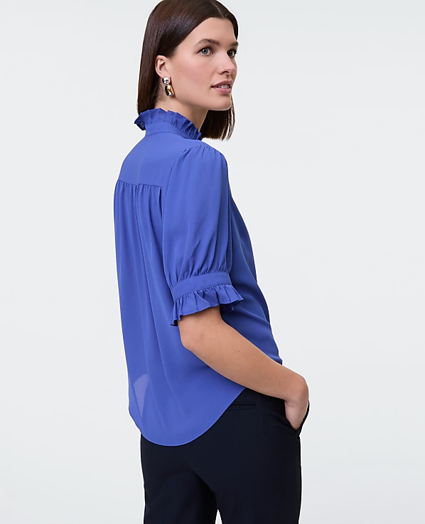 Petite Ruffle Collar Shirt
