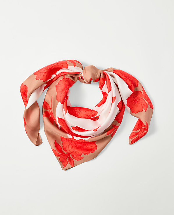 Oversized Floral Silk Scarf