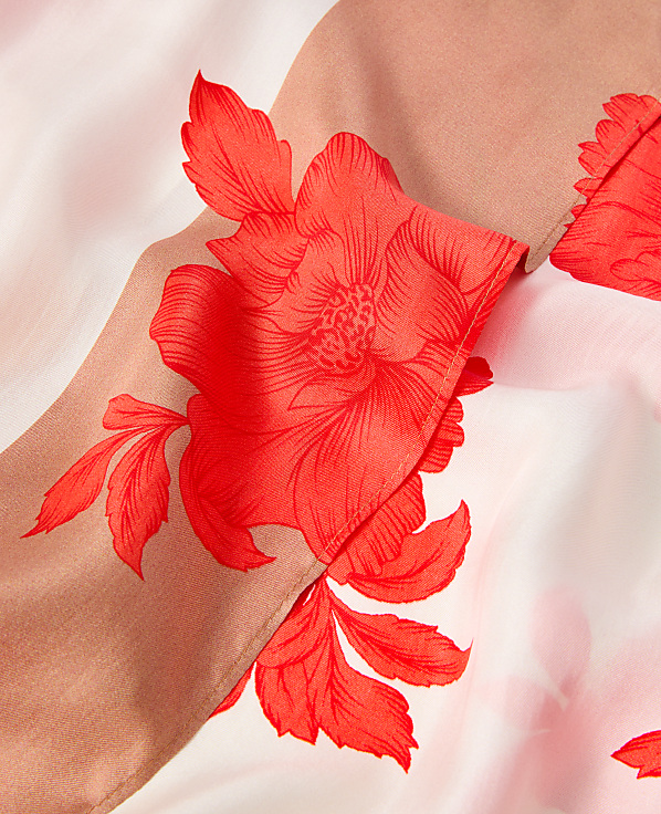 Oversized Floral Silk Scarf