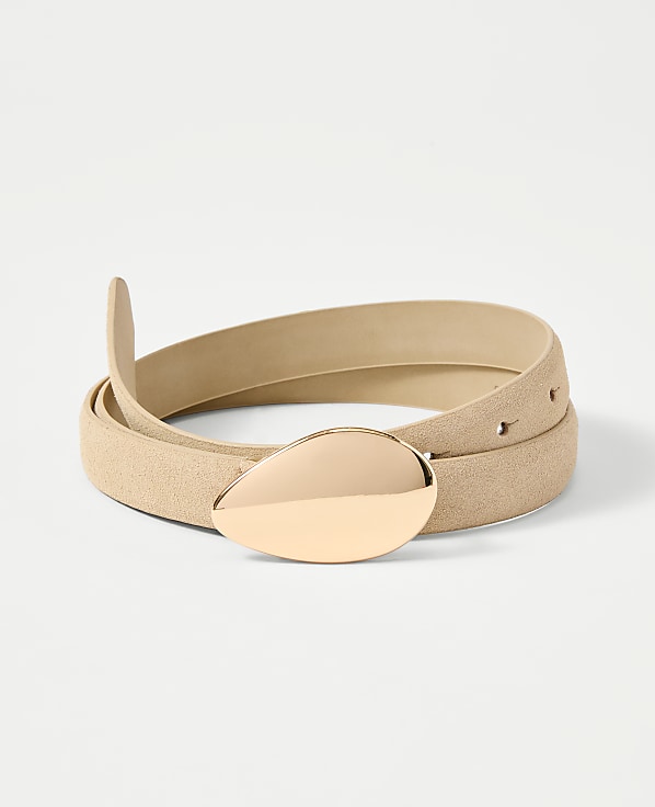 Suede Oval Buckle Belt