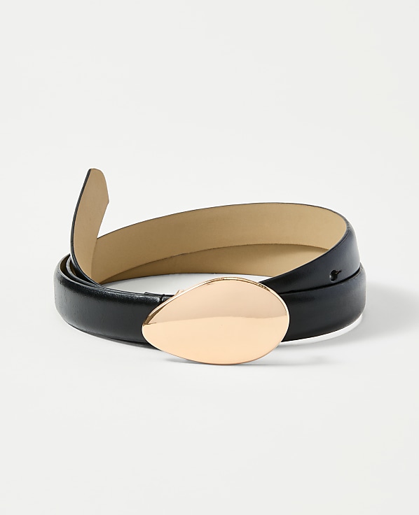 Leather Oval Buckle Belt