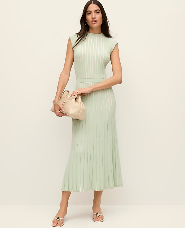 Petite Ribbed Mock Neck Sweater Dress