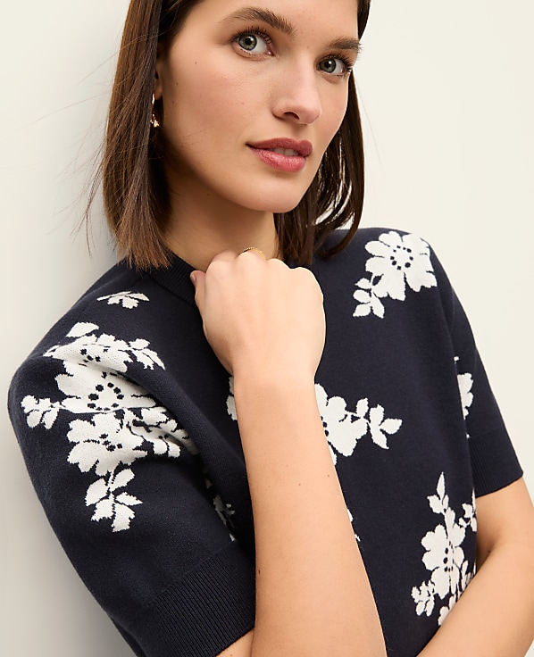 Floral Jacquard Sweater Tee