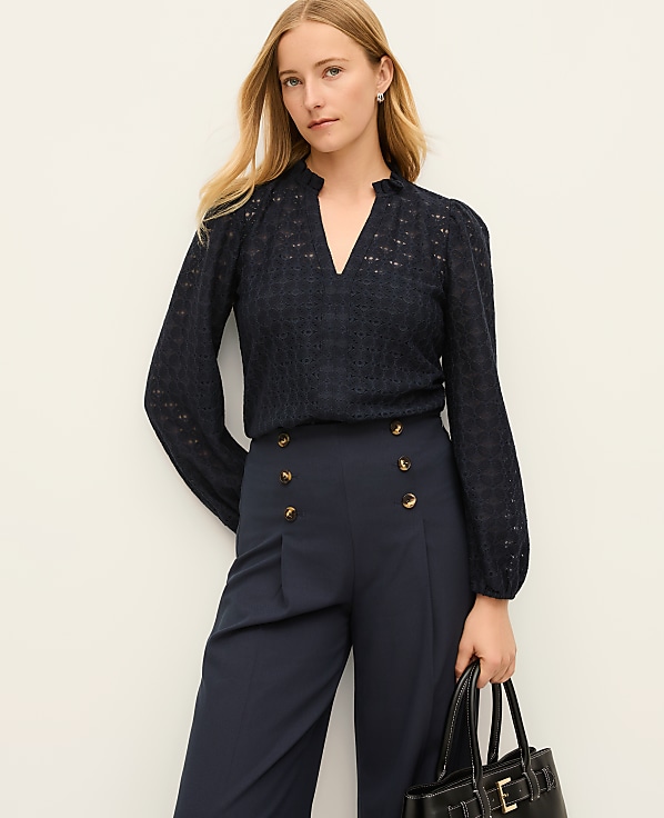 Ruffle Collar Top