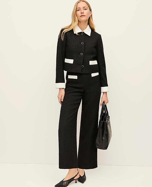The Petite Grace Straight Pant in Tweed