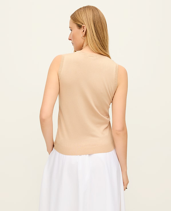 Pointelle Trim Sweater Shell
