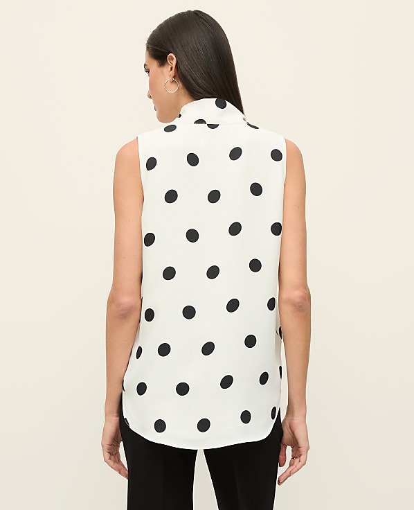 Petite Dotted Bow Neck Shell