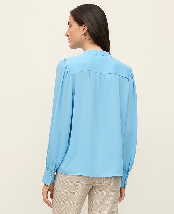 Petite Lace Trim Blouse