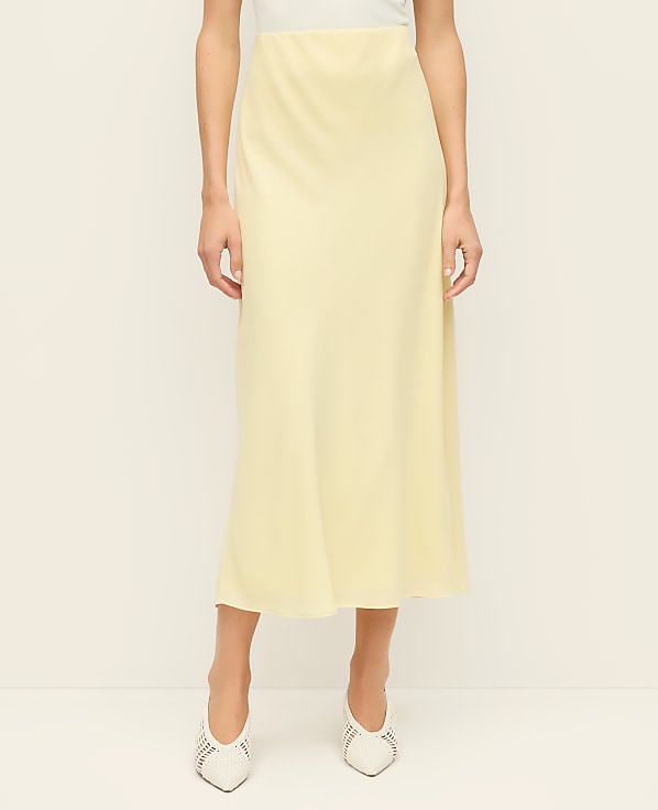 Petite Satin Bias Midi Slip Skirt