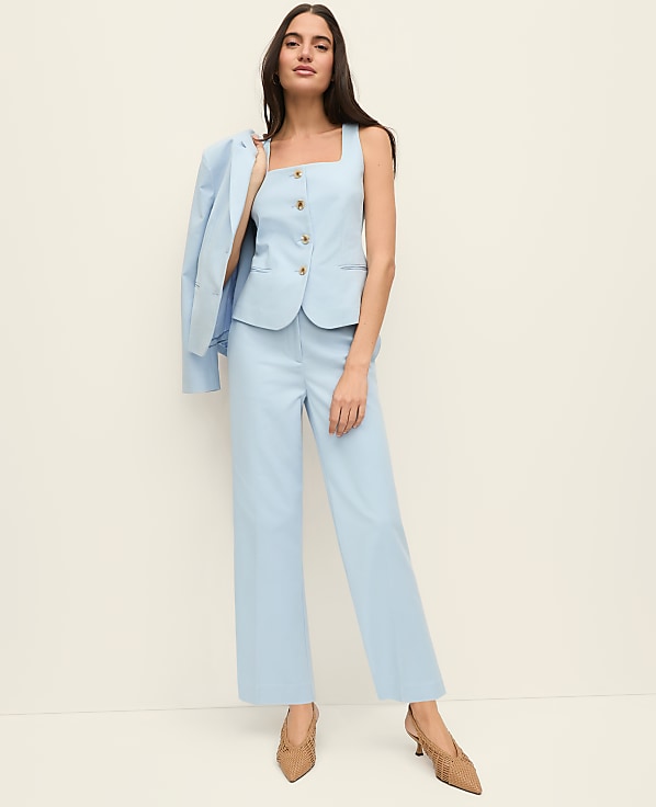 The Petite High Rise Everyday Ankle Pant in Doubleweave