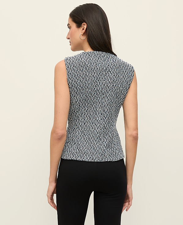 The Petite Cutaway Vest in Tweed