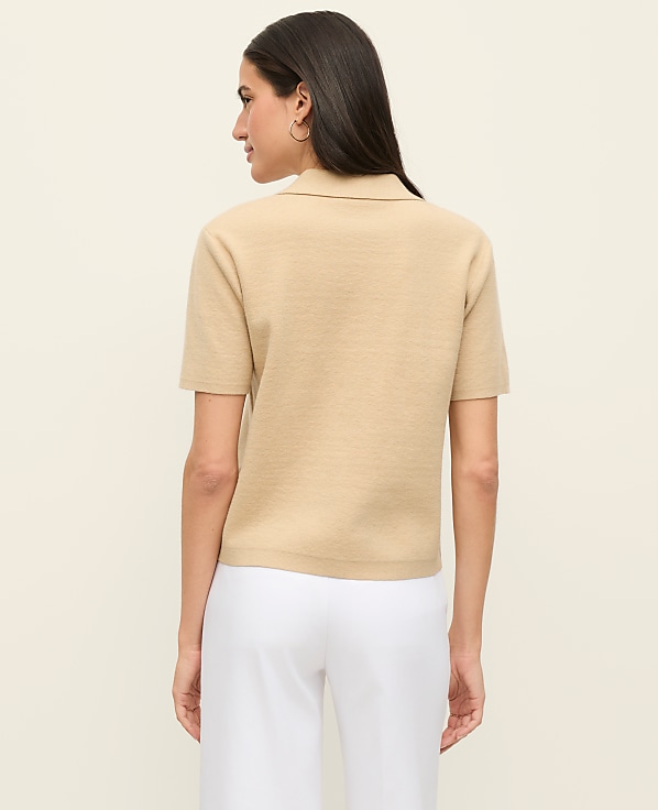 Collared Short Sleeve Cardigan