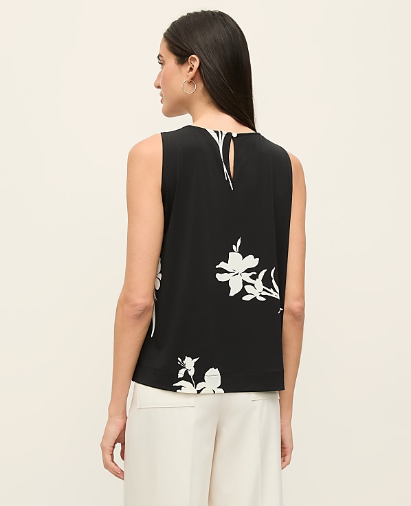 Petite Floral Mixed Media Gathered Top