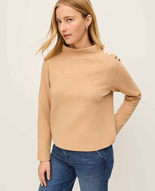 Long Sleeve Mock Neck Top