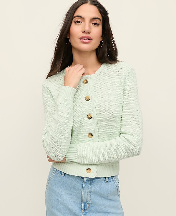 Scalloped Trim Cardigan