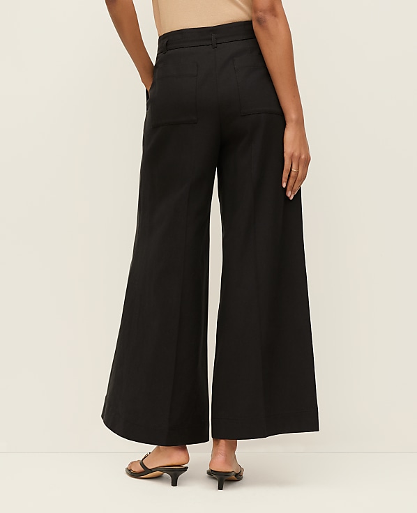 The Petite Belted Wide-Leg Ankle Pant