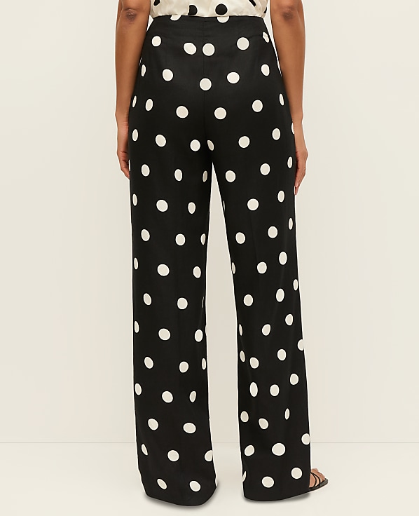 The Petite Dotted Side Zip Pant in Linen
