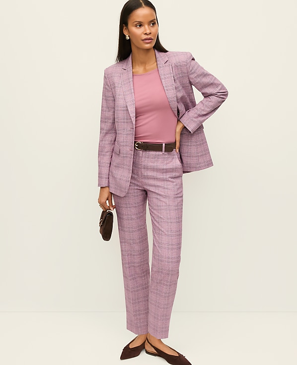 The Petite High Rise Everyday Ankle Pant in Plaid
