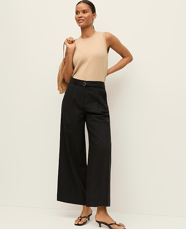 The Belted Wide-Leg Ankle Pant