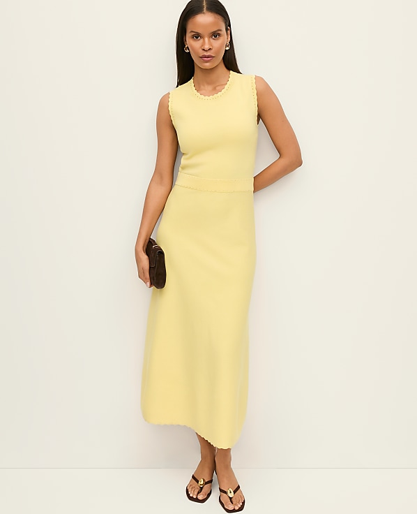 Scalloped Midi Dress