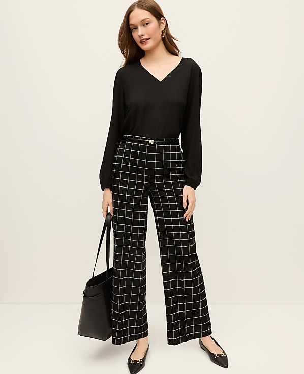 The Petite Grace Straight Pant in Windowpane