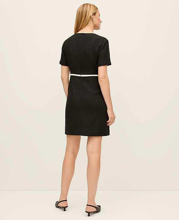 Tweed Button Shift Dress