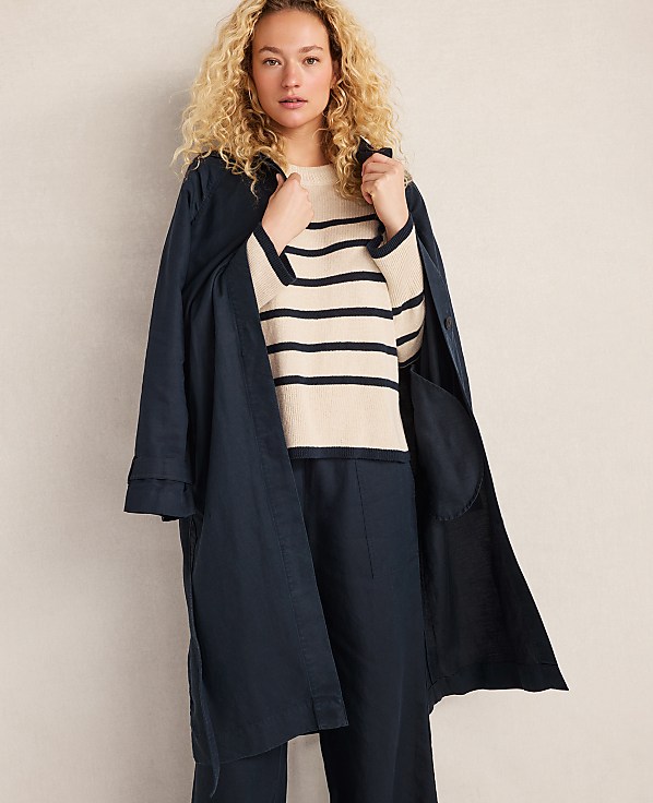 Haven Well Within Organic Cotton Linen Stripe Crewneck