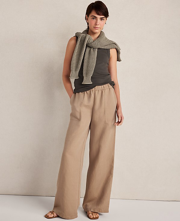 Haven Well Within Linen Blend Dobby Wide Leg Pants
